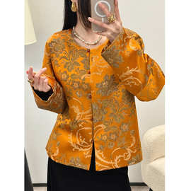 855  中式风真丝织锦混纺提花外套女，S M L XL XXL，不退不换！