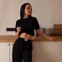 跨境欧美风2025新款睡衣夏季圆领套头短裤睡衣时尚休闲套装