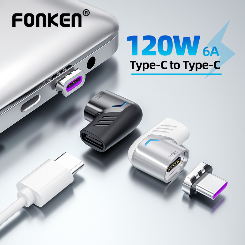 100W zinc alloy magnetic adapter Type-c5a fast charging side plug MacBook notebook/mobile phone converter