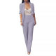 Cross-border European and American women's clothing 2024 spring new pure long sleeveless simple drape wide leg trousers casual suit WL6