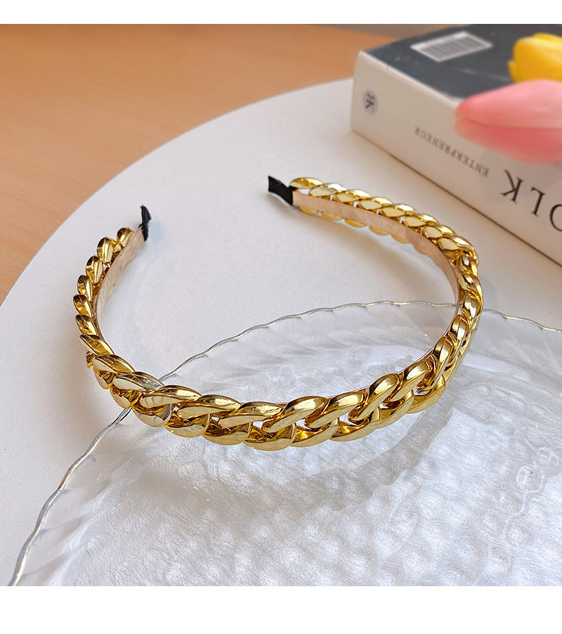 Korean Retro Geometric Chain Headband Korean Versatile Multi-color Transparent Resin Headband Girl Candy Headband display picture 3