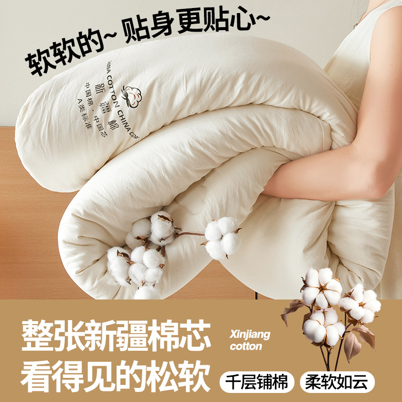 A类新疆纯棉花被加厚冬被棉被夏凉被空调被纯棉全棉春秋四季被芯