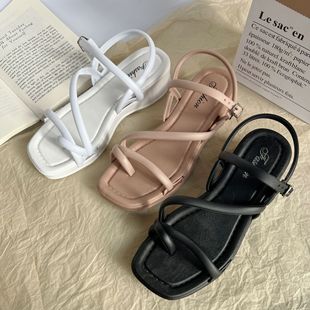 Women's Women's Summer New Korean-style Open-top Sandals with Strap Wedge and Toe Sandals