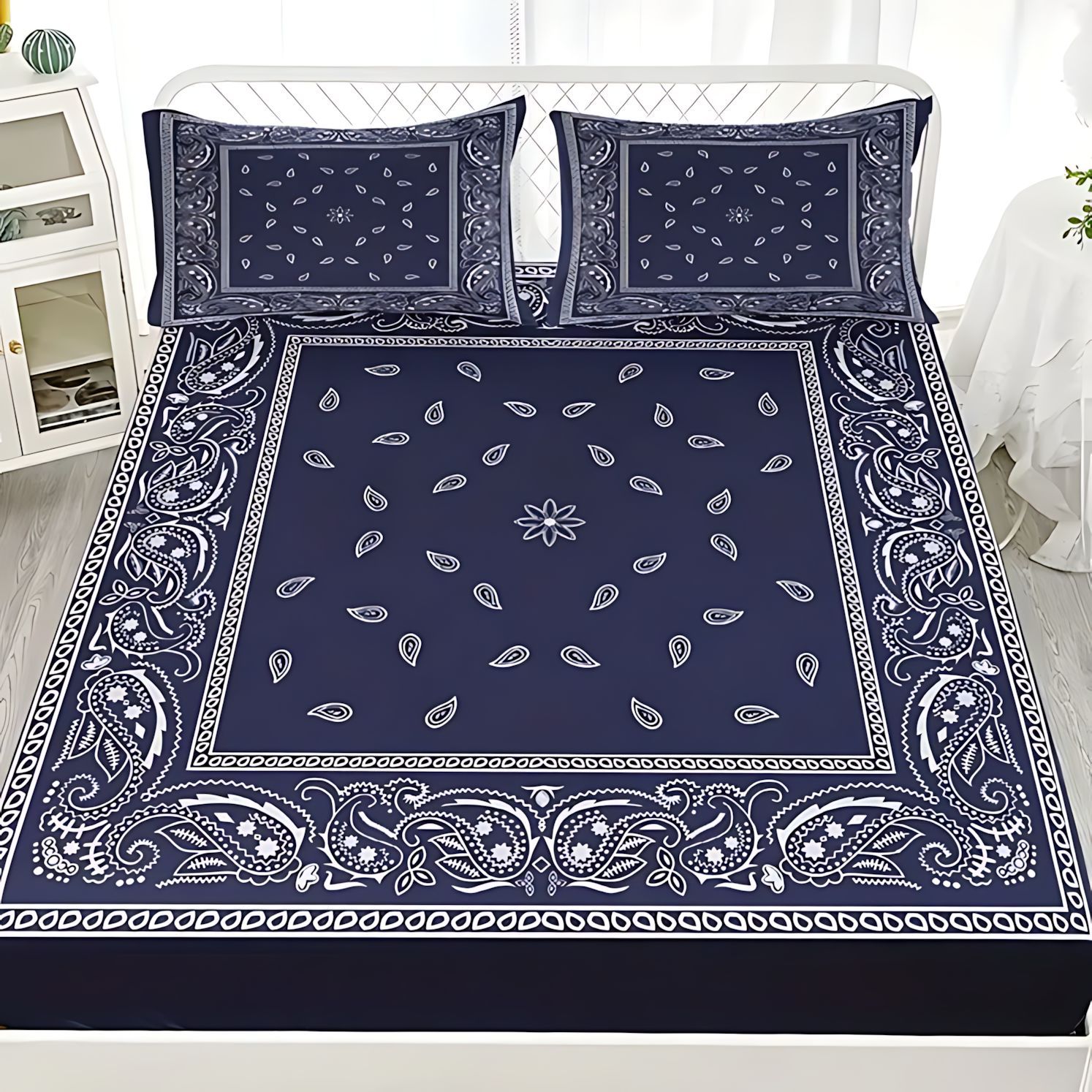 TEMU / JIT Fashion Paisley Bohemia Windbed Kasapone Kit de ropa de cama fuente de fabricación para hacer