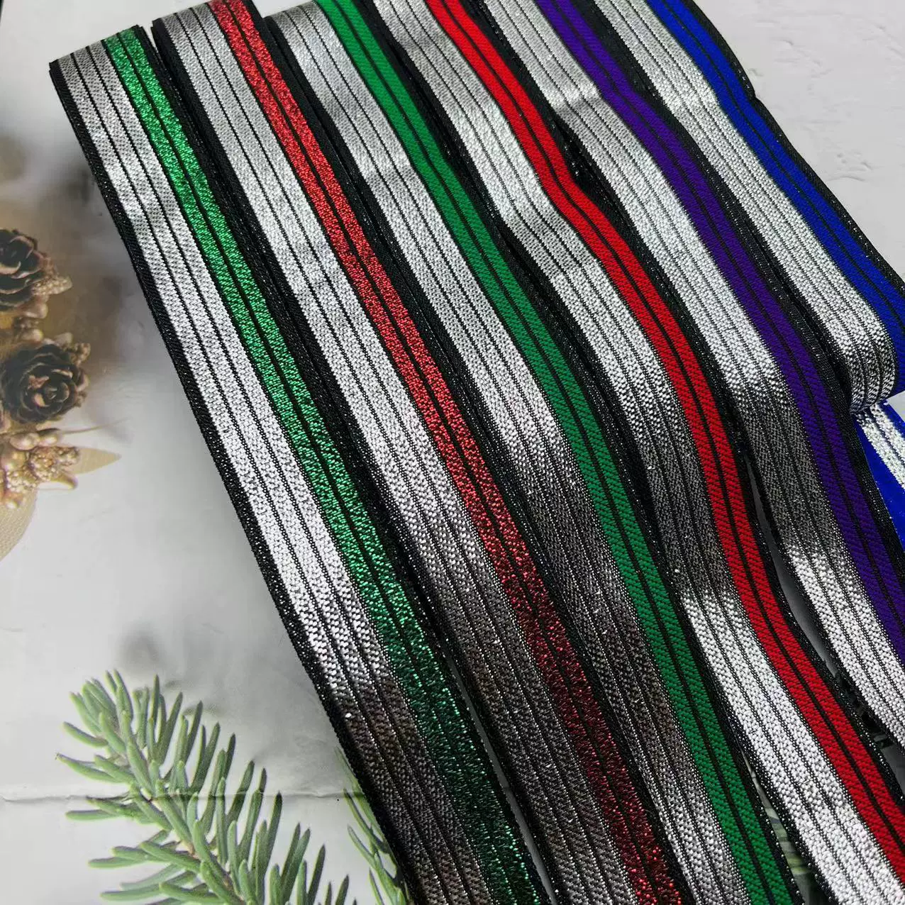 织带银丝条纹民族风提花织带表演服服装辅料丝带饰品家居装饰花边