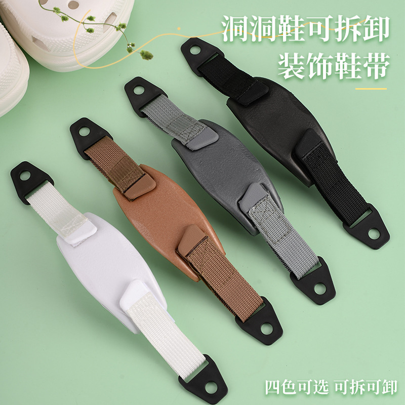 New hole shoes Cros accessories shoelaces canvas Velcro design shoes back with garden shoes removable shoelaces