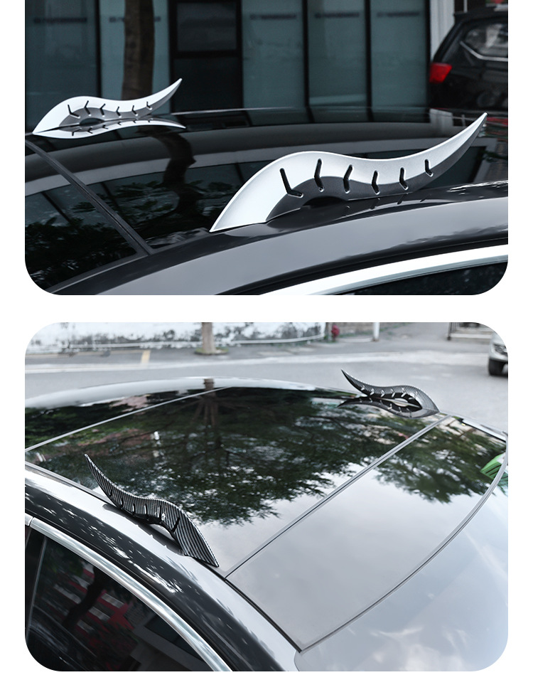New Domineering Dragon Horn Car Exterior Decoration Arc Light Speed Type Vortex Fin Car Universal Creative Car Modification Accessories
