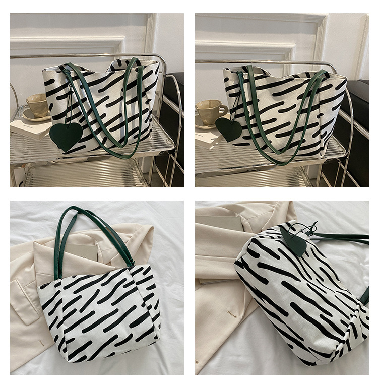 Women's Fashion Zebra Canvas Shopping Bags display picture 1