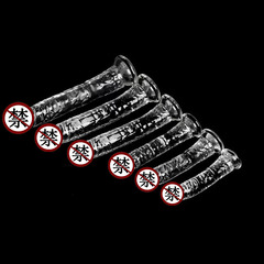 Transparent crystal suction cup fake penis for anal use, Amazon adult toy