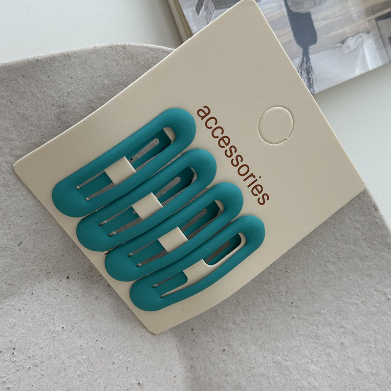 Cremefarbene Ovale Haarspangen Set 4 Tlg Matte Pony Haarclips_voghion.com