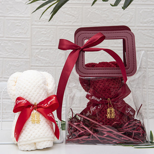 Bear towel wholesale hand gift bag Teacher's Day birthday wedding gift bridesmaid hand gift shop wedding gift