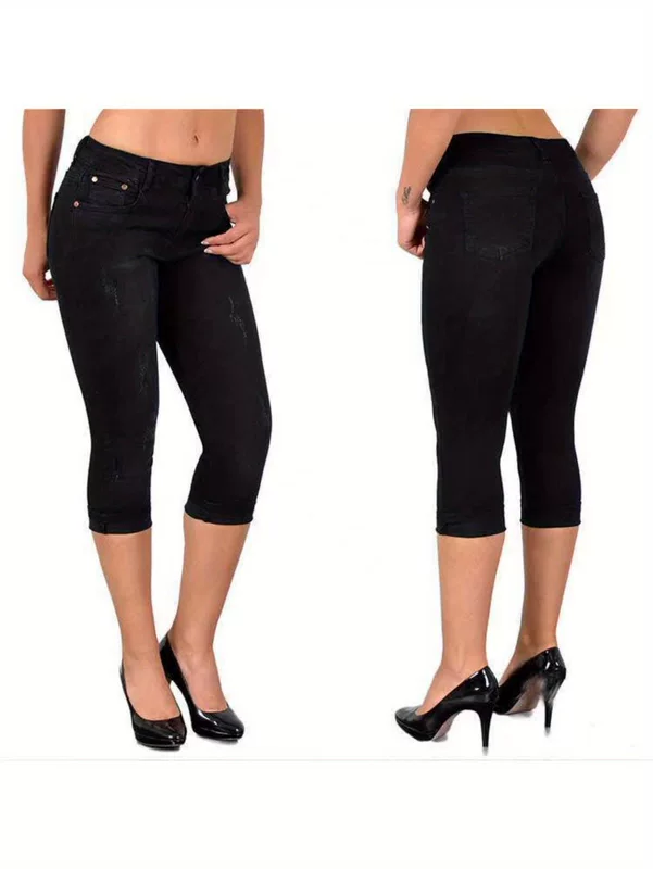 Elastic jeans, short summer belt, tight, elastic waist, style