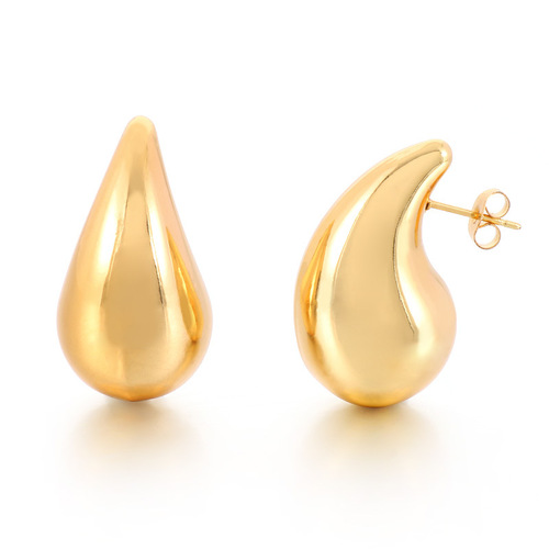 High-end design chubby drop earrings INS fashionable stainless steel hollow earrings geometric versatile earrings