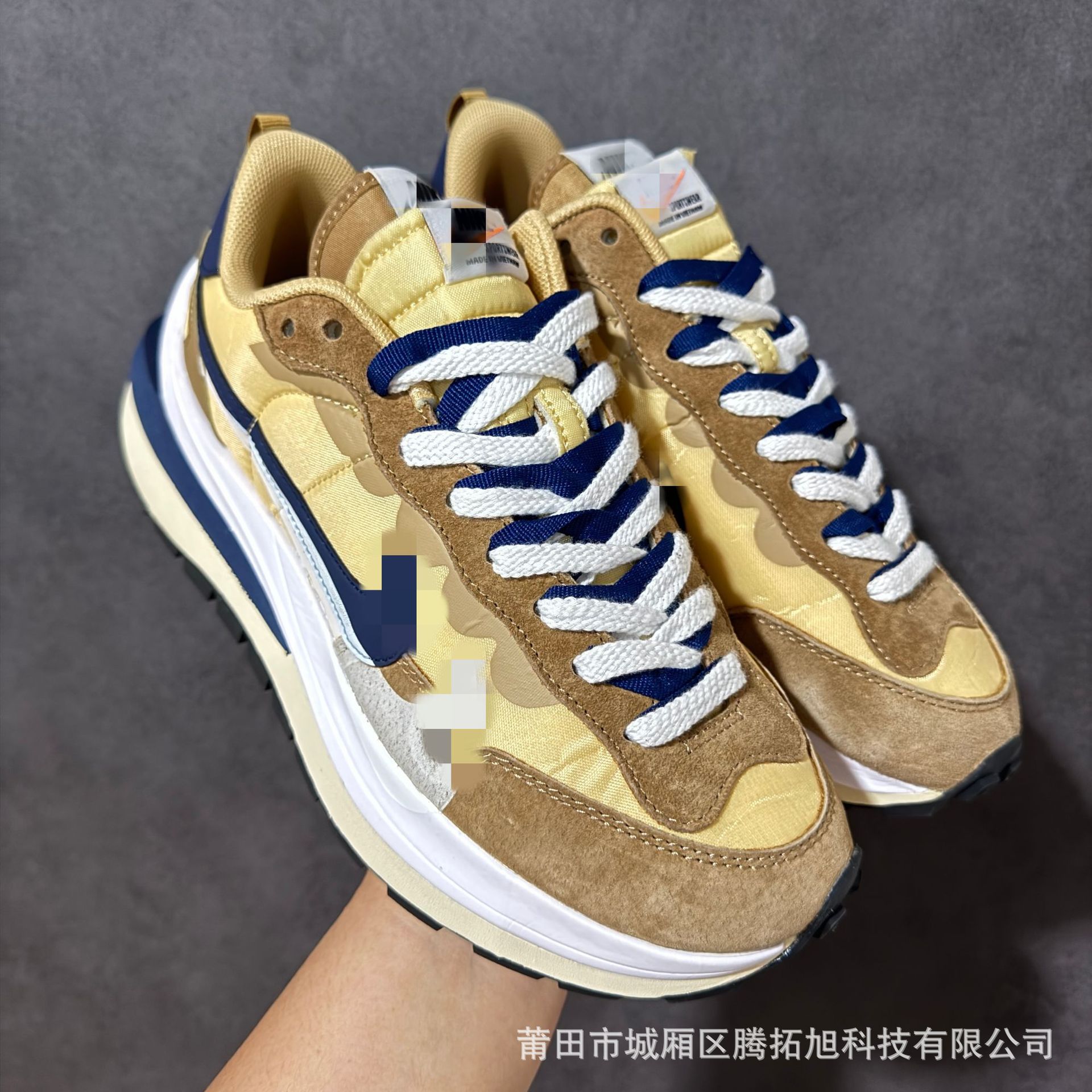 Cross-border pure original Waffle 3.0 collaborative deconstructed sneakers, retro thick-soled height-increasing casual running shoes, double-hook dad shoes
