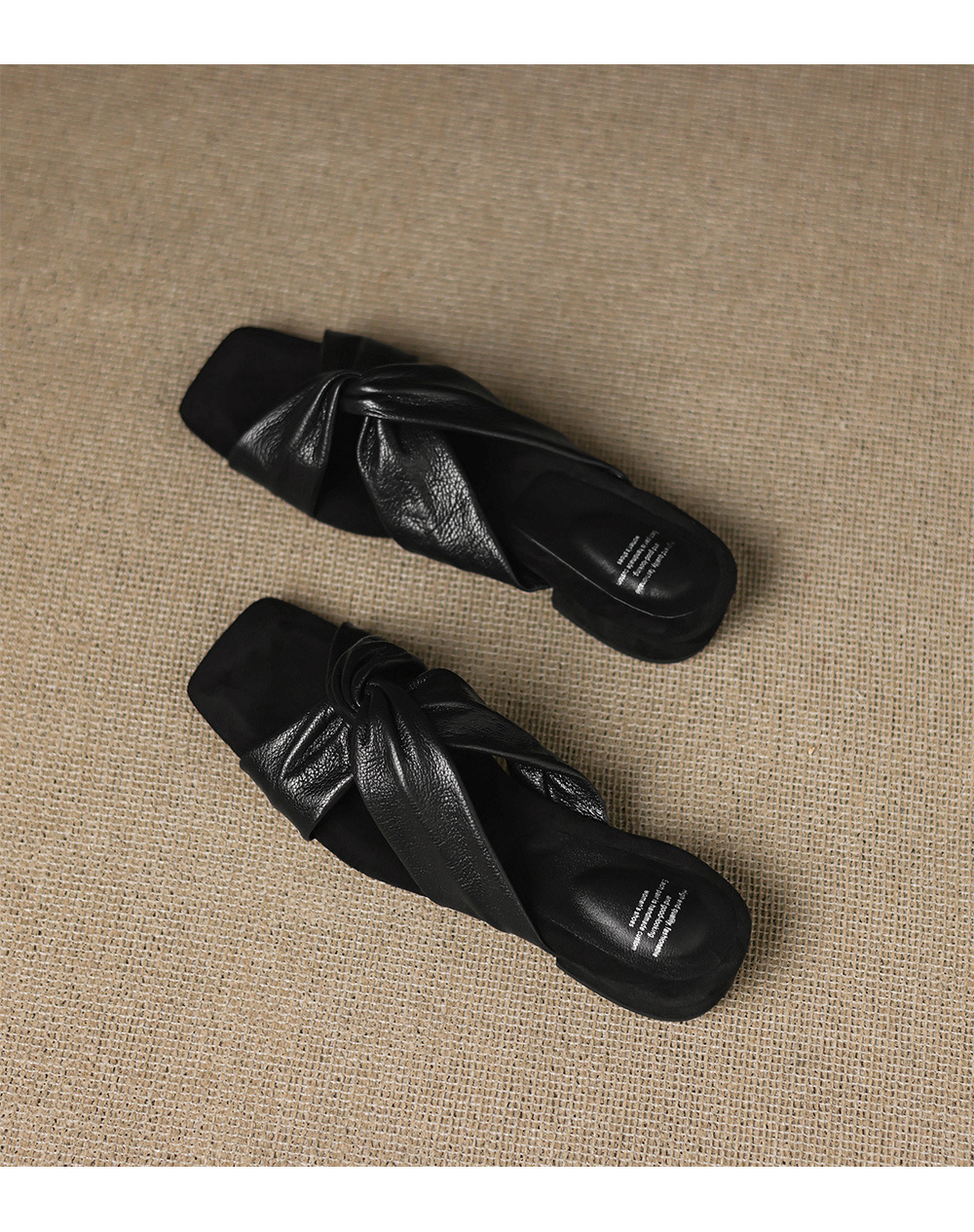 Dép sandal nữ quai chéo hở mũi chất liệu da cừu phong cách đơn giản — màu nâu chi tiết 21