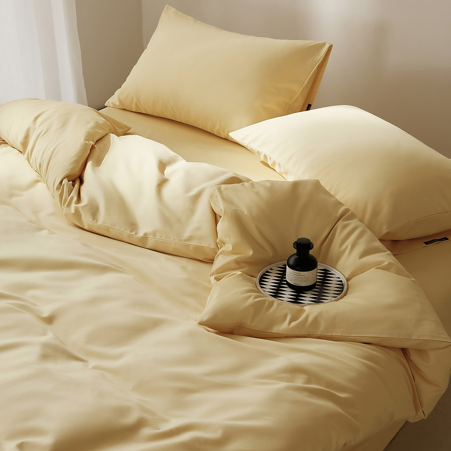 Yunqi-daisy yellow / 0.9-1.2m bed [sheet type] three-piece quilt cover 150*200cm sheets 180*230cm pillowcase 48*74cm