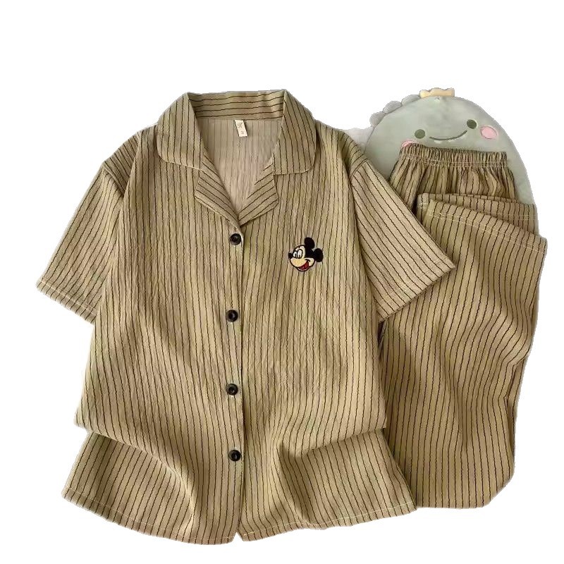 Verano nuevo pijama de algodón nube dormitorio de niñas dibujos animados bordados dos conjuntos de pareja se puede usar ropa de casa