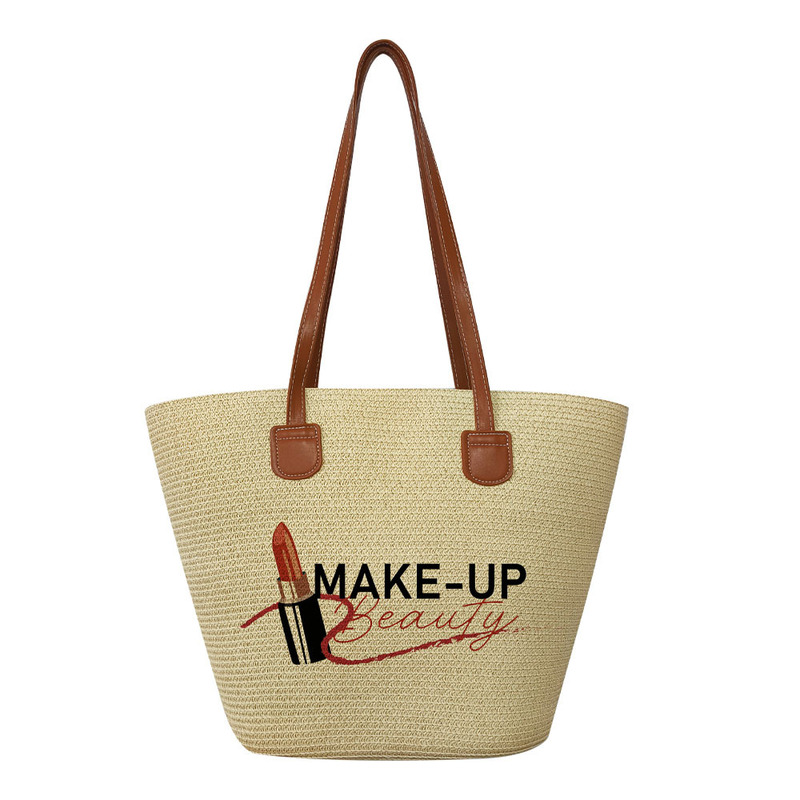 New Women's Shoulder Bag, Handbag, Straw Woven Bag, Large Capacity Versatile Fashion Casual Bag, Vacation Woven Bag