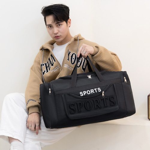 Foldable travel bag with large capacity outdoor bags, hand-held luggage storage bag for women, dry and wet separation fitness bag