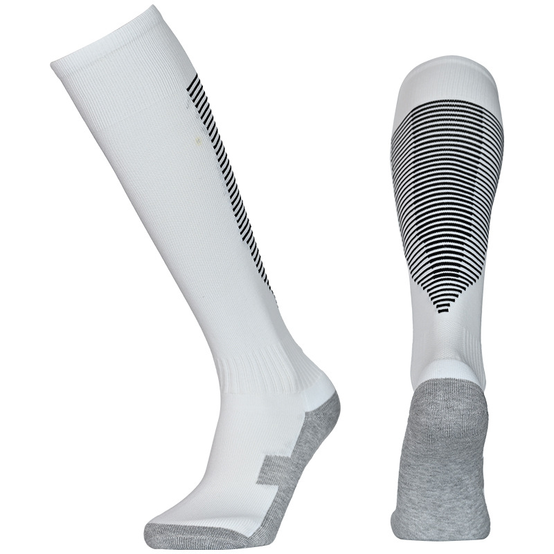 Striped Long Football Socks, Towel Bottom Football Socks, Long Adult Non-Slip Sports Socks, Over-The-Knee Children's Football Socks