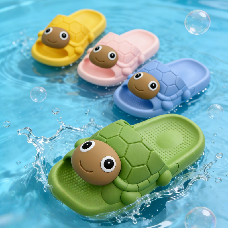Cute Turtle-Shaped Children's Slippers 2026 New Model for Boys and Girls Summer Home Non-Slip Bathroom Parent-Child Boys Cute Turtle-Shaped Children's Slippers 2026 New Model for Boys and Girls Summer Home Non-Slip Bathroom Parent-Child Boys