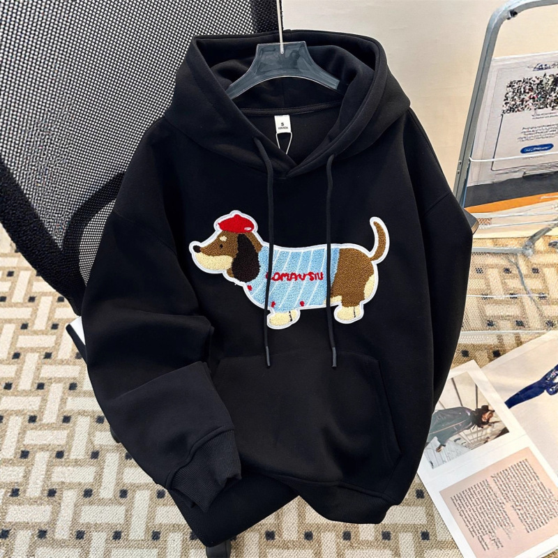 American Dachshund Dog Towel Embroidered Hooded Sweatshirt Men's Spring and Autumn Retro Trendy Couple Loose Casual Hoodie Jacket American Dachshund Dog Towel Embroidered Hooded Sweatshirt Men's Spring and Autumn Retro Trendy Couple Loose Casual Hoodie Jacket
