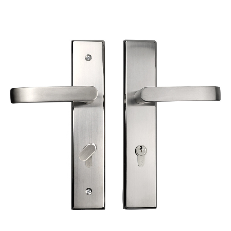 Cerradura mecánica de puerta de entrada cerradura de panel de puerta 304 cerradura de manija de acero inoxidable cerradura de manija de panel de puerta antirrobo europea