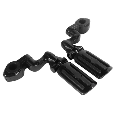 Footrest Bracket, Universal, Motorcycle pedals - 4-pedals-black-new-pedal-rings-black