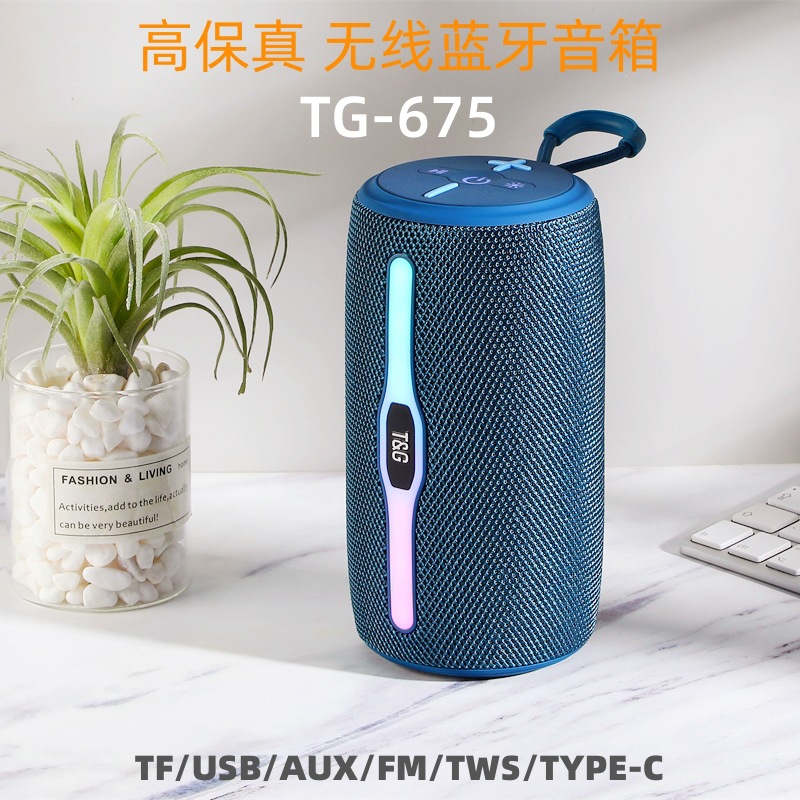 Nuevo TG675 altavoz bluetooth de pulso de música LED de color con tarjeta USB FM radio de moda regalos de sonido