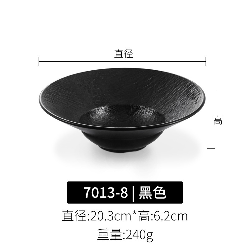 Japonés negro melamina bolos de arroz bolos de mezcla de fideos bolos de hotel restaurante bolos de sopa de plástico bolos de ensalada comerciales
