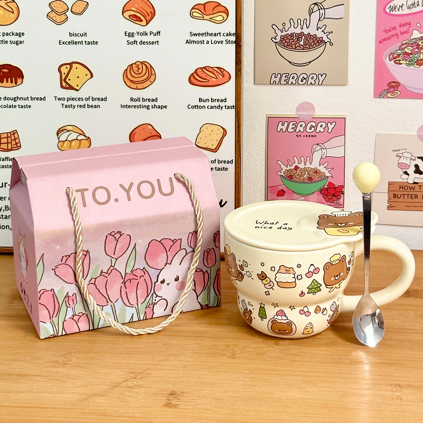 Taza de cerámica Taza con tapa Taza de agua para niñas de alto valor Regalo de cumpleaños en casa Regalo de mano Taza de café de pareja