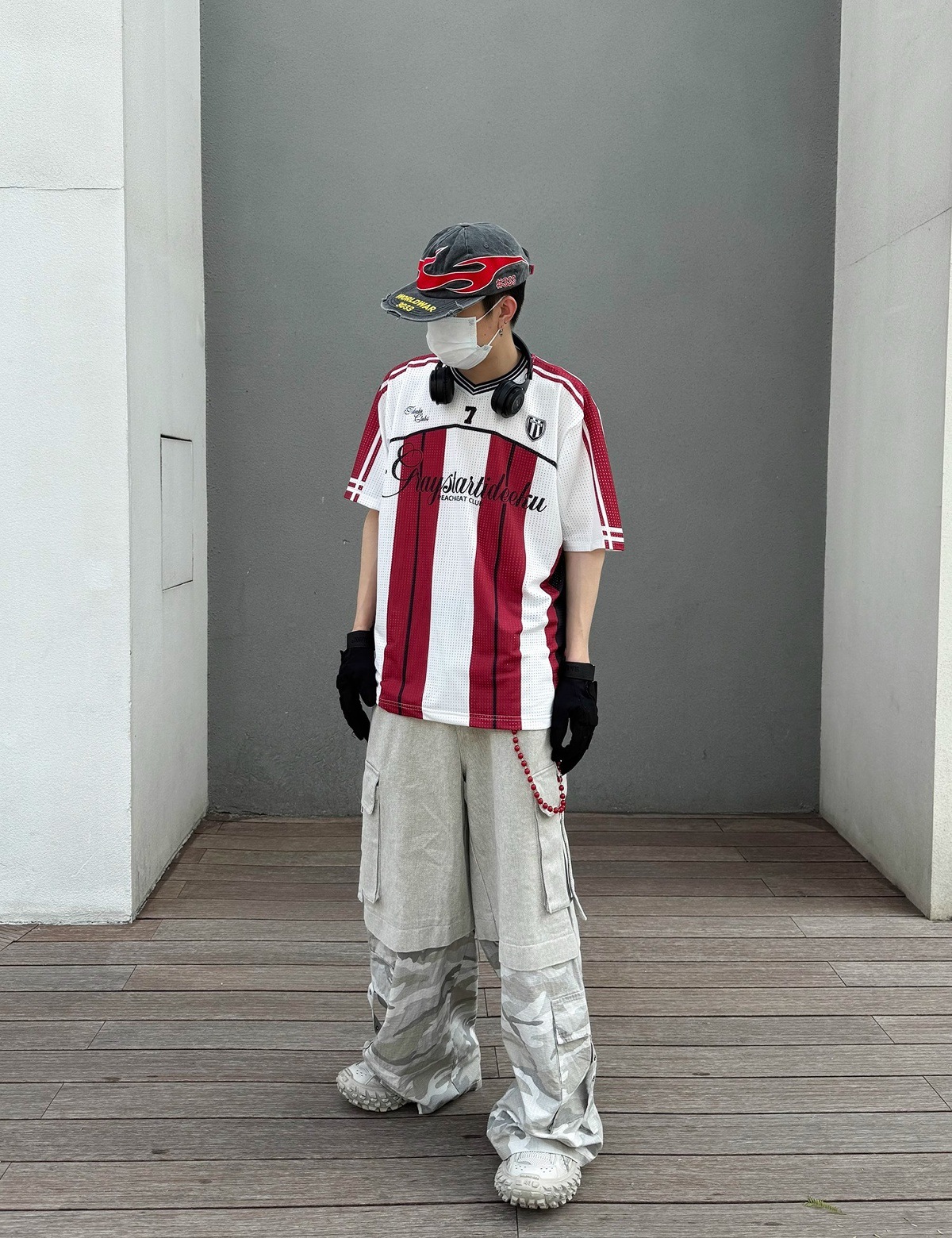 American-style Sports V-neck Jersey Short-sleeve T-shirt, New Loose Hip-hop Style T-shirt For Men And Women, Couple's_viptrois.com