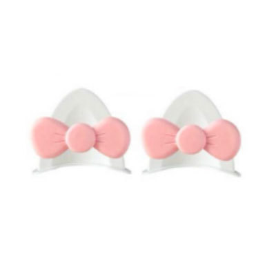 Dəbilqə (Kaska) aksesuarları: Motuoche Helmet Decoration Cat - cat-ear-butterfly-white-pink