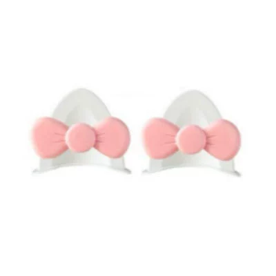 Dəbilqə (Kaska) aksesuarları: Motorcycle Helmet Decoration Stickers, Cat - cat-eared-butterfly-white-powder