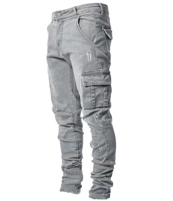 Neue europäische und amerikanische Cross-Border-Seitentaschen-Slim-Fit-Skinny-Jeans für Herren, einteilig, Dropshipping_voghion.com