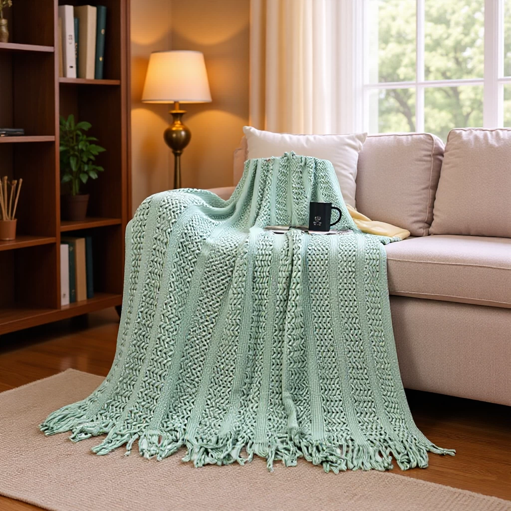 Плед из высококачественного материала в европейском стиле, однотонный, для дивана, кровати, для отдыха, для кондиционера