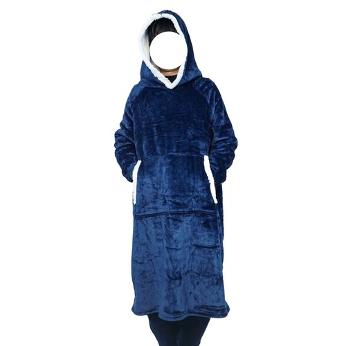 European and American Style Long and Thick TV Blanket, TV Throw, Extended Robe, Couple and Parent-Child Home Suit, Hooded Pajamas