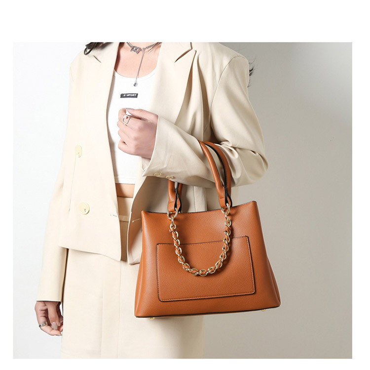 Solid Color Pattern Women'S Gender Fashion Style Women's Medium Pu Leather Fashion Bag Sets