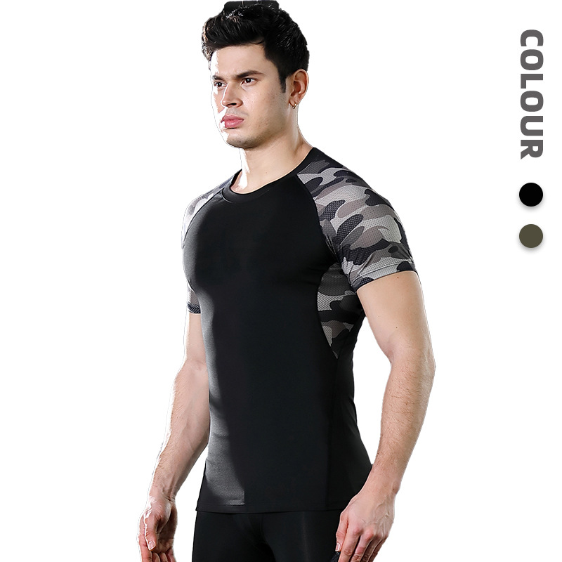 Amazon Cross-Border Fitness Clothing Men's Summer Quick-Drying Tight-Fitting Sports Tops Basketball Running Physical Training Clothing