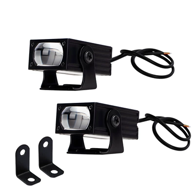 Cross-Border Motorcycle Led Headlight Grille Light White and Yellow Two-Color Lens High and Low Beam Spotlight Electric Vehicle Headlight (Motorcycle headlights, headlights) - white-and-yellow-always-bright-including-accessories-2-piecesset