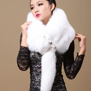 Whole fox fur scarf wedding fur shawl bride winter whole white fox fur fox fur scarf shawl