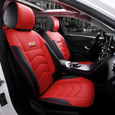 Modelə uyğun (Original) oturacaq örtükləri — Cadillac Xt5 Seat - fashionable-red-and-black-standard-versionwithout-headrest-and-waistrest-five-seats-nappa-leather-full-surround-in-front-and-rear-rows