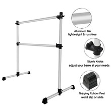 移动式铝合金健身舞蹈把杆 儿童家用芭蕾舞压腿架舞蹈室双层把杆
