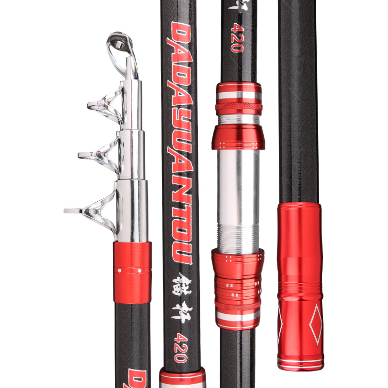 Nueva varilla de pesca de anclaje de carbono material de tela de carbono de largo alcance varilla de pesca visual caña de pescar 3,9 M 4,5 m caña de pescar