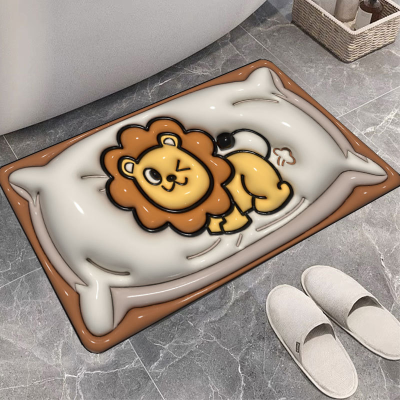漫画吸収性マット浴室トイレドア珪藻泥フロアマット滑り止め速乾性フットマットドアマットトイレホームカーペット|undefined