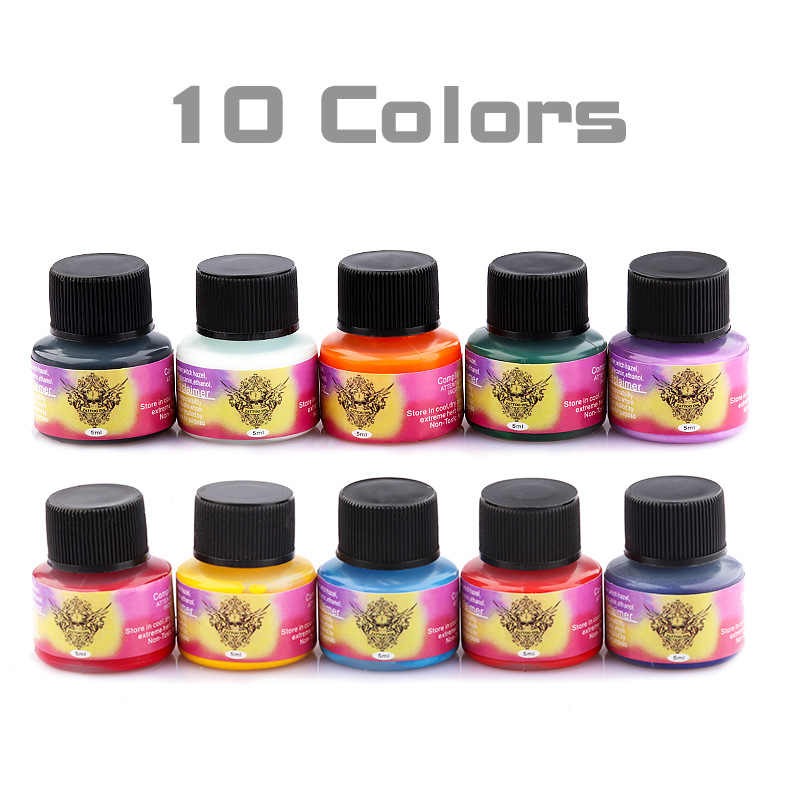 La tinta del tatuaje del pigmento de la práctica del tatuaje de la venta caliente transfronteriza integró la pintura de la aguja 5ml pequeña tinta de la práctica de la niebla del Diablo