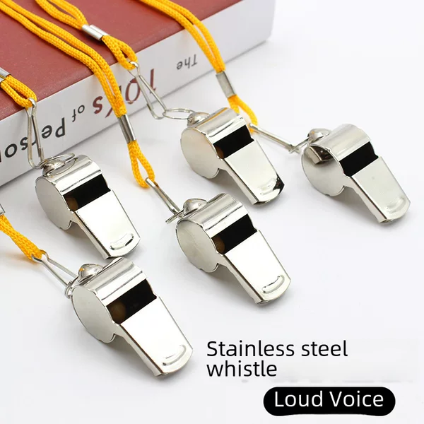 Referee Whistle Metal Whistle Stainless Steel Whistle Metal Whistle Sports Whistle Sports Goods with Lanyard