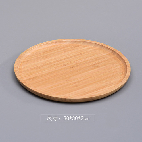 Wholesale bamboo rectangular wooden plate bread plate pastry plate melon seed round plate snack barbecue plate tea plate tea coaster