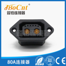 80A连接器公母充电插头可锁螺丝孔电流大功率工业储能电源母座8芯