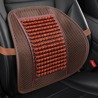 Waist support Cushion for Driving, Backrest Cushion - zy-small-bead-waist-support-charming-coffee